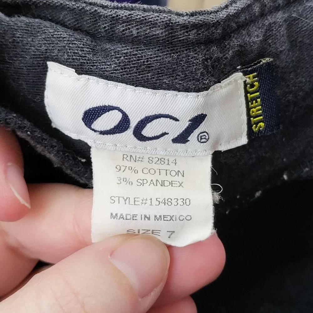 OCI Womens Stretch Denim Capri Jeans Size 7 Grunge Y2K Cropped Flare Boho Hippie